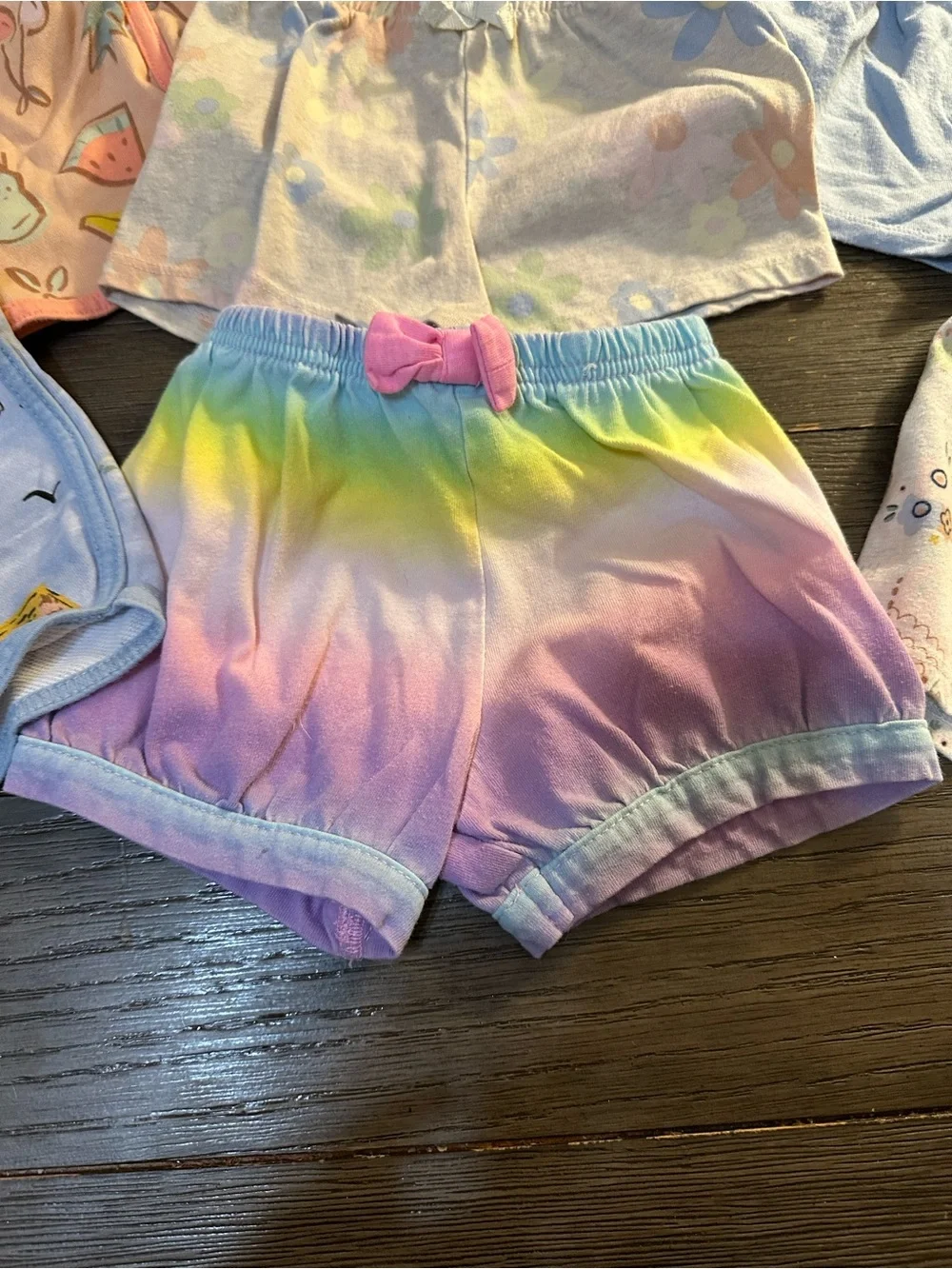 Sz 18mth Girls Multicolor Rainbow & Pastel Shorts pack